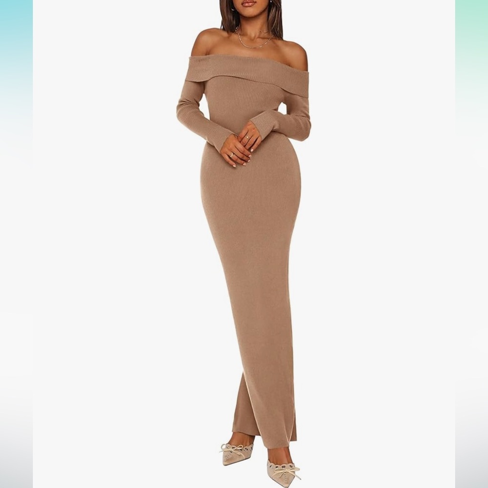 Maxi Off the Shoulder Long Sleeve Dress